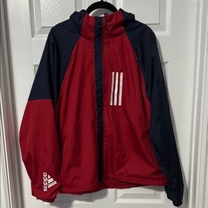 Adidas Red and Black Windbreaker Jacket Women’s 2xl